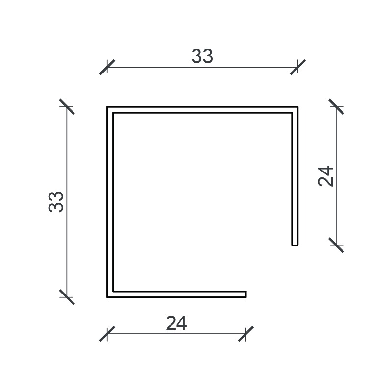 Samlemuffe Blank 25 x 25 x 60 mm