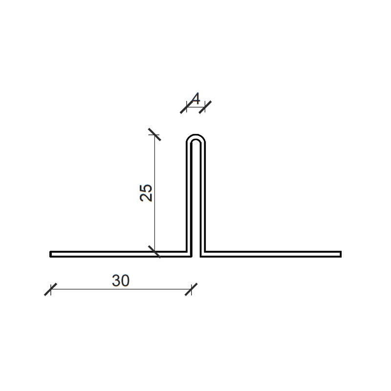 Samleprofil 25 x 60 x 2500 mm Sort