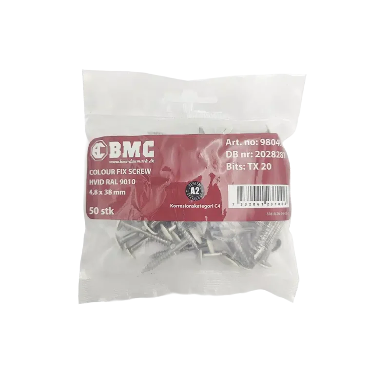 BMC Colour Fix skrue 4,8 x 38 mm Hvid 1 Colour Fix skrue 4,8 x 38 mm Hvid