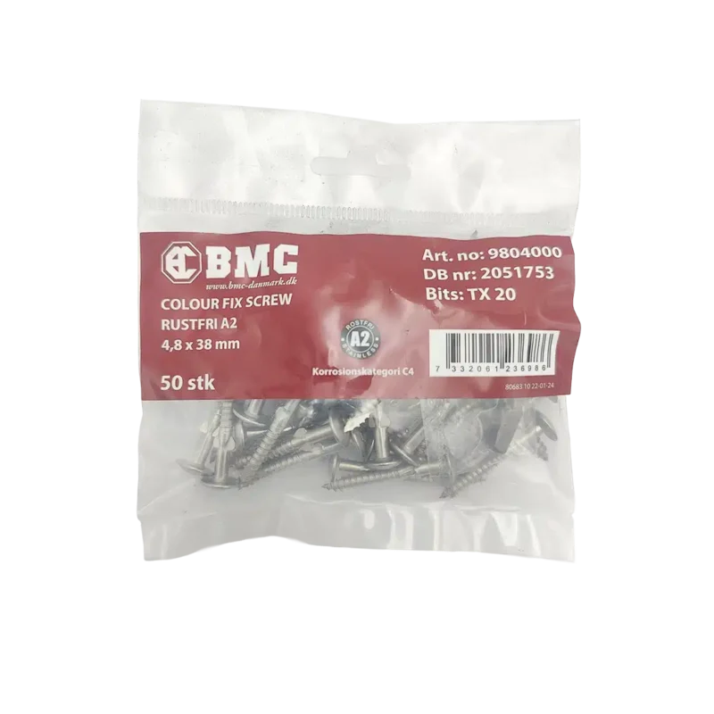 BMC Colour Fix skrue 4,8 x 38 mm Rustfri 1 Colour Fix skrue 4,8 x 38 mm Rustrfri