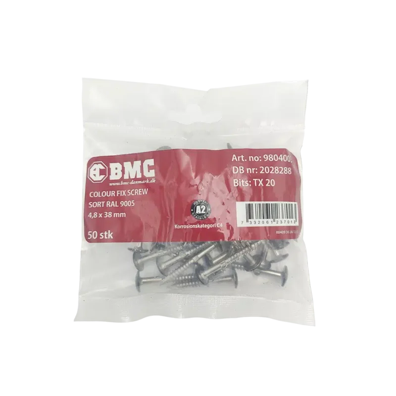 BMC Colour Fix skrue 4,8 x 38 mm Sort 1 Colour Fix skrue 4,8 x 38 mm Sort