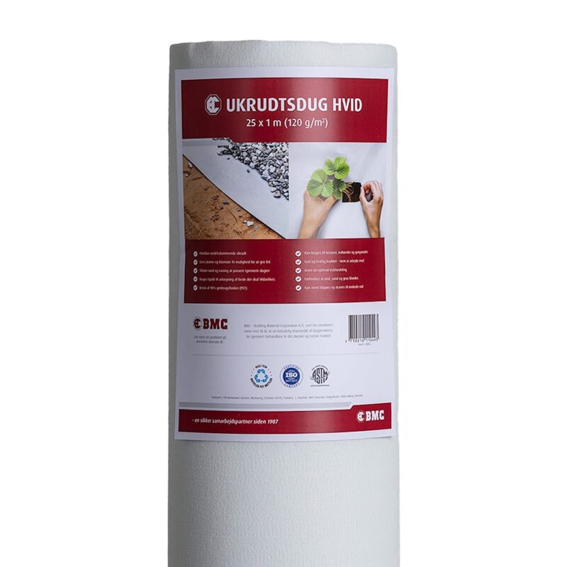 BMC Ukrudtsdug 120g 1 x 25 m Hvid 1 BMC Ukrudtsdug 120g 1 x 25 m Hvid