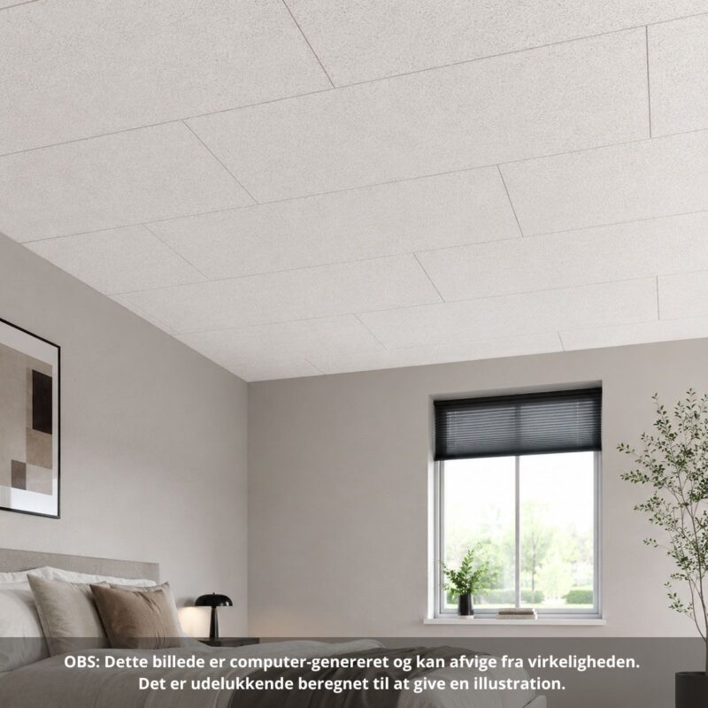 Sonablock Træbeton Superfin K5 Hvidmalet 25 x 600 x 1200 mm